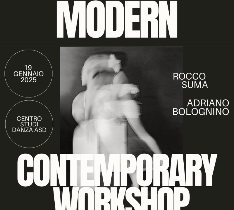 Modern Contemporary Workshop, domenica 19 gennaio al Centro Studi Danza